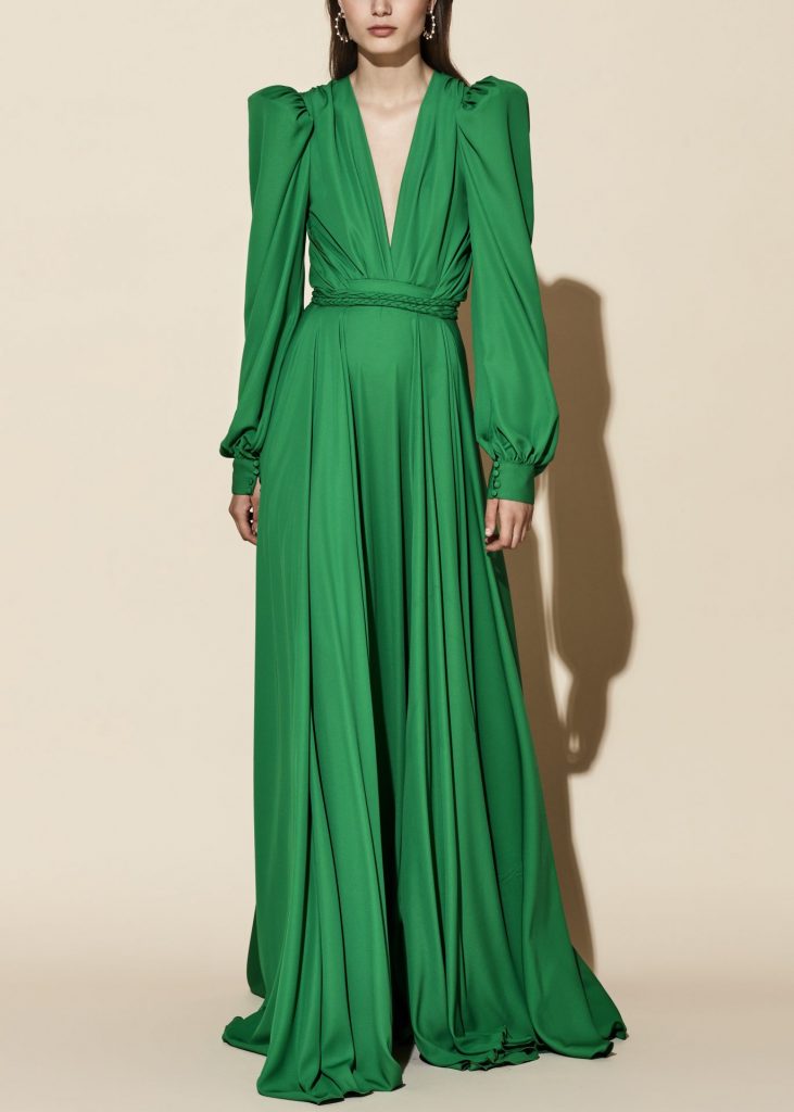 vestidos de dama de honor largo verde